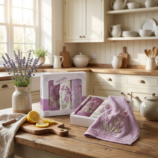 فوط مطبخ مصري 3 قطع قطن %100 لافندر